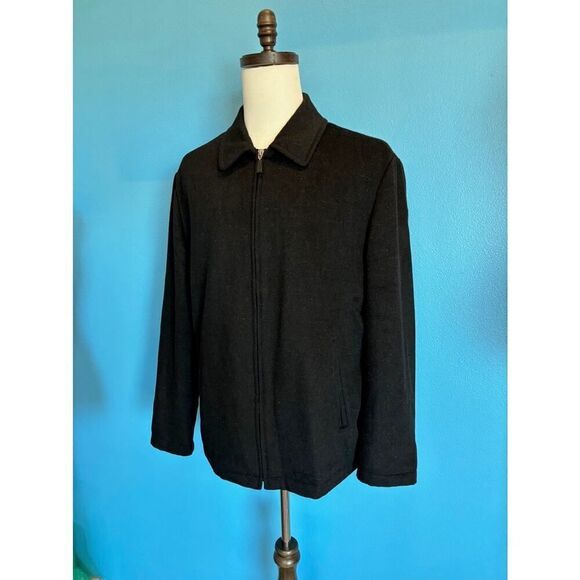 Men's IKE Behar Jacket 95% Wool 5% Nylon 2 Pockets Fully Lined Heather Black L - Picture 2 of 7